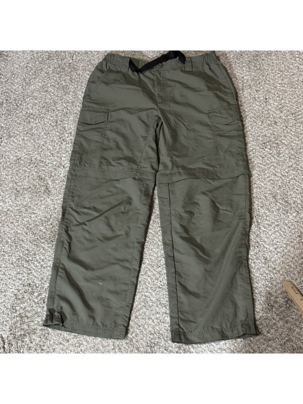 Eddie Bauer Pants Men's Convertible Cargo Hiking Outdoor Zip Off Olive Green L